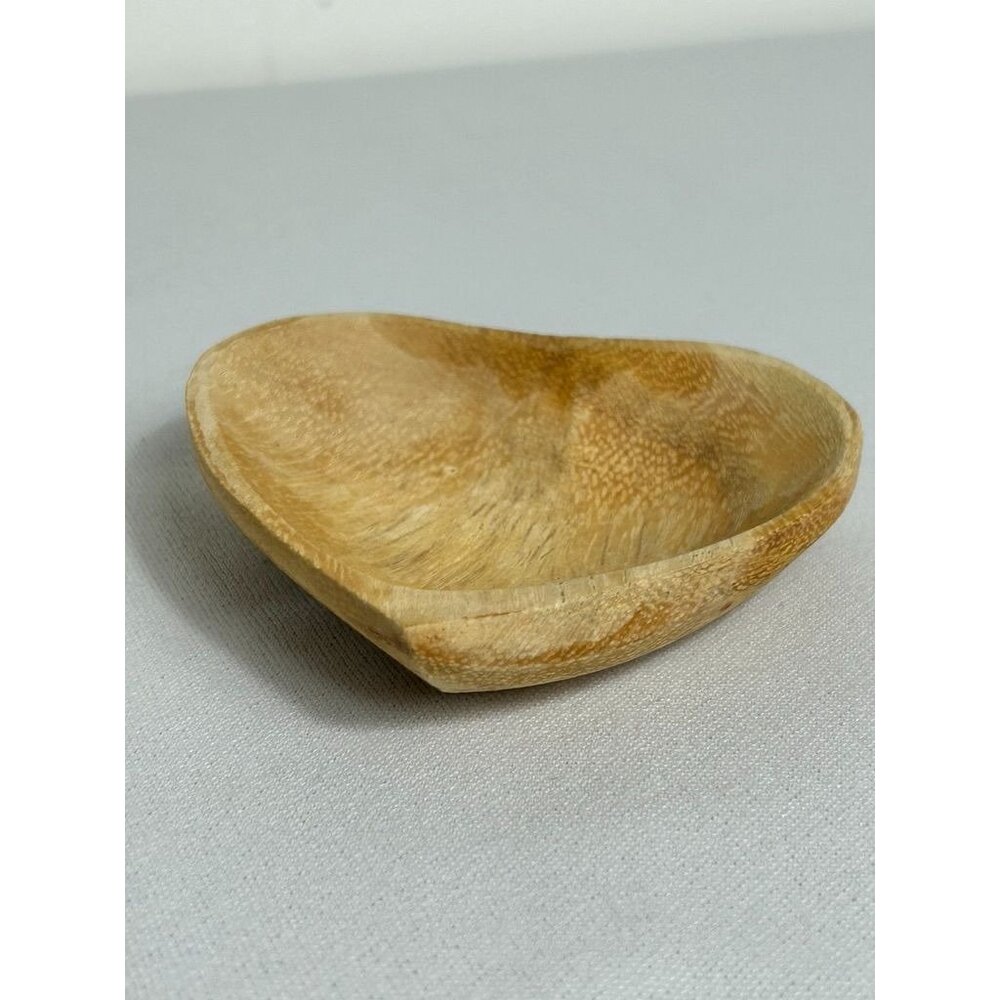 Vintage Heart Shape Wooden Trinket Dish